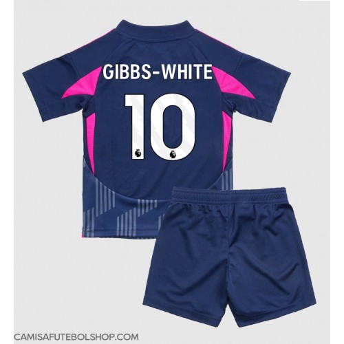 Camisa de time de futebol Nottingham Forest Morgan Gibbs-White #10 Replicas 2º Equipamento Infantil 2024-25 Manga Curta (+ Calças curtas)